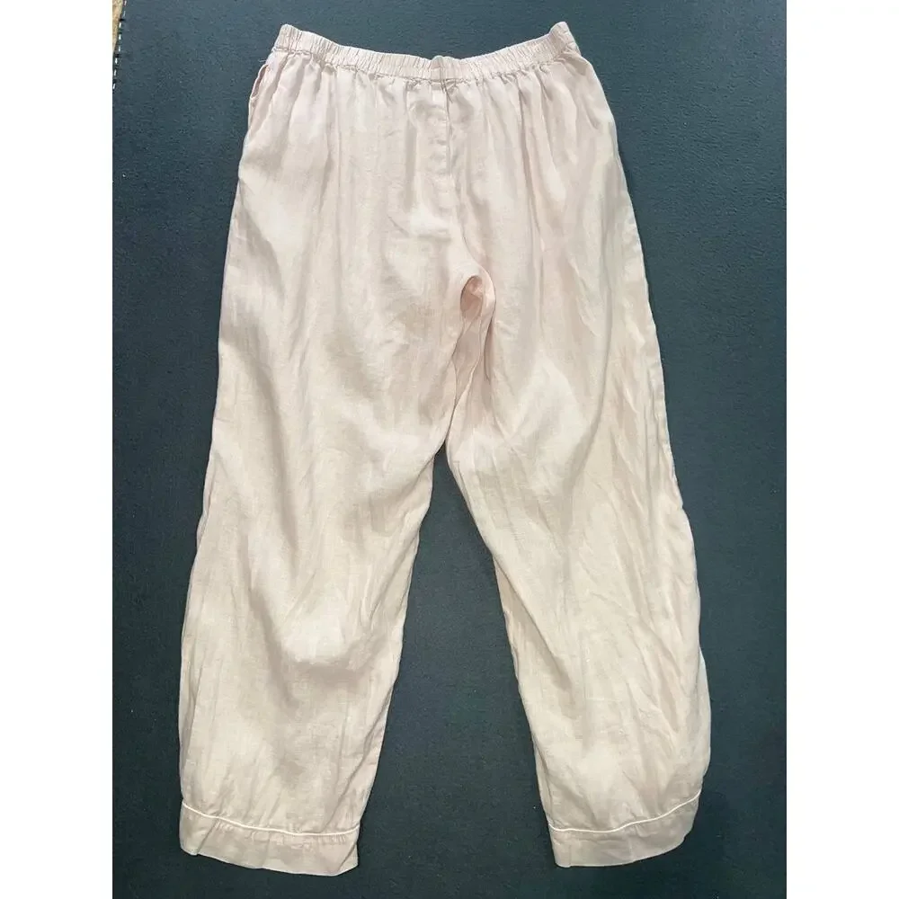 Quince 100% European Linen Boho Y2K Pull On Pockets Pants Size Large A009317